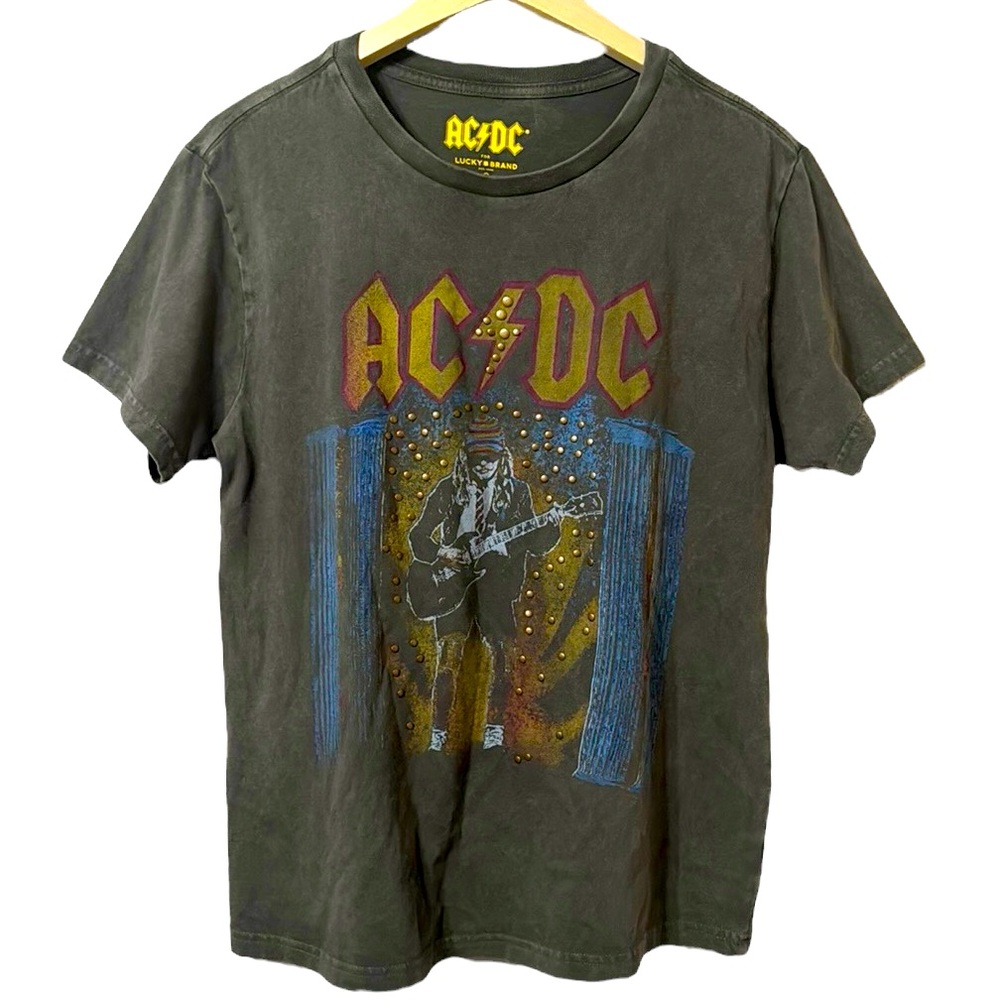 Lucky Brand AC / DC Embellished Cotton Graphic T-Shirt Size Small